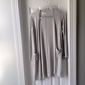 Light gray duster cardigan